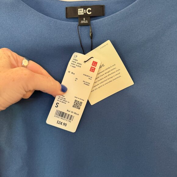 NWT Uniqlo x Clare Waight Keller Matching Set, Blue, Boxy Shirt + Midi Skirt - Picture 4 of 8